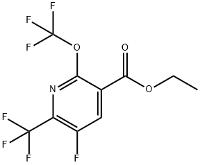 Ethyl 3-fluoro-6-(trifluoromethoxy)-2-(trifluoromethyl)pyridine-5-carboxylate Structure