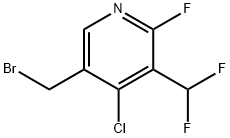 5-(Bromomethyl)-4-chloro-3-(difluoromethyl)-2-fluoropyridine Structure