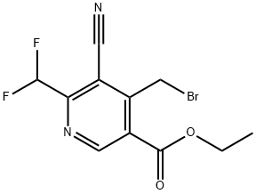 Ethyl 4-(bromomethyl)-3-cyano-2-(difluoromethyl)pyridine-5-carboxylate Structure