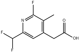 6-(Difluoromethyl)-2-fluoro-3-methylpyridine-4-acetic acid Structure