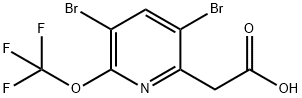 3,5-Dibromo-2-(trifluoromethoxy)pyridine-6-acetic acid 구조식 이미지