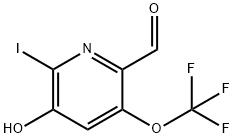 3-Hydroxy-2-iodo-5-(trifluoromethoxy)pyridine-6-carboxaldehyde Structure