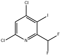 4,6-Dichloro-2-(difluoromethyl)-3-iodopyridine 구조식 이미지