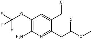 Methyl 2-amino-5-(chloromethyl)-3-(trifluoromethoxy)pyridine-6-acetate Structure