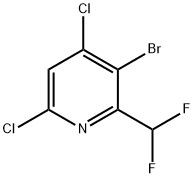Pyridine, 3-bromo-4,6-dichloro-2-(difluoromethyl)- Structure