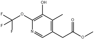 Methyl 3-hydroxy-4-methyl-2-(trifluoromethoxy)pyridine-5-acetate Structure