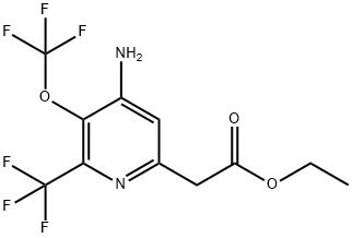 Ethyl 4-amino-3-(trifluoromethoxy)-2-(trifluoromethyl)pyridine-6-acetate Structure