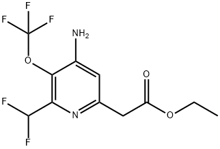 Ethyl 4-amino-2-(difluoromethyl)-3-(trifluoromethoxy)pyridine-6-acetate Structure