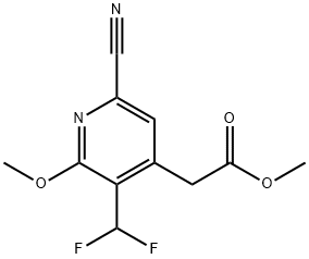 Methyl 6-cyano-3-(difluoromethyl)-2-methoxypyridine-4-acetate Structure