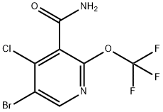 5-Bromo-4-chloro-2-(trifluoromethoxy)pyridine-3-carboxamide Structure