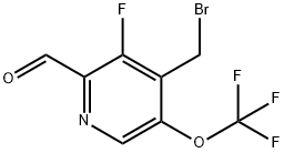 4-(Bromomethyl)-3-fluoro-5-(trifluoromethoxy)pyridine-2-carboxaldehyde Structure