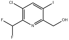 3-Chloro-2-(difluoromethyl)-5-iodopyridine-6-methanol Structure