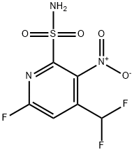 4-(Difluoromethyl)-6-fluoro-3-nitropyridine-2-sulfonamide Structure