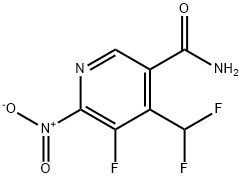 4-(Difluoromethyl)-3-fluoro-2-nitropyridine-5-carboxamide Structure