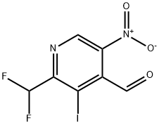 2-(Difluoromethyl)-3-iodo-5-nitropyridine-4-carboxaldehyde Structure