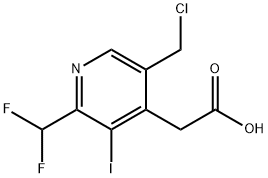 5-(Chloromethyl)-2-(difluoromethyl)-3-iodopyridine-4-acetic acid Structure