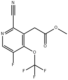 Methyl 2-cyano-5-fluoro-4-(trifluoromethoxy)pyridine-3-acetate Structure