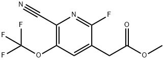 Methyl 2-cyano-6-fluoro-3-(trifluoromethoxy)pyridine-5-acetate Structure