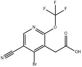 4-Bromo-5-cyano-2-(trifluoromethoxy)pyridine-3-acetic acid Structure