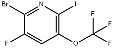 2-Bromo-3-fluoro-6-iodo-5-(trifluoromethoxy)pyridine Structure