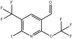 2-Iodo-6-(trifluoromethoxy)-3-(trifluoromethyl)pyridine-5-carboxaldehyde Structure