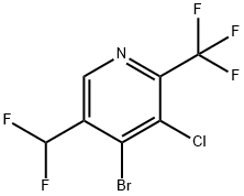 4-Bromo-3-chloro-5-(difluoromethyl)-2-(trifluoromethyl)pyridine Structure