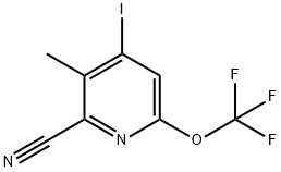 2-Cyano-4-iodo-3-methyl-6-(trifluoromethoxy)pyridine Structure