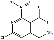 4-(Aminomethyl)-6-chloro-3-(difluoromethyl)-2-nitropyridine Structure