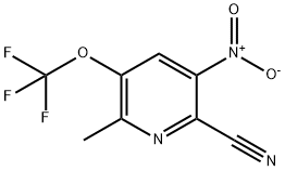 2-Cyano-6-methyl-3-nitro-5-(trifluoromethoxy)pyridine Structure