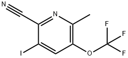 2-Cyano-3-iodo-6-methyl-5-(trifluoromethoxy)pyridine Structure