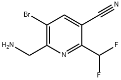 2-(Aminomethyl)-3-bromo-5-cyano-6-(difluoromethyl)pyridine Structure