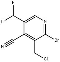 2-Bromo-3-(chloromethyl)-4-cyano-5-(difluoromethyl)pyridine 구조식 이미지