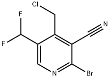 2-Bromo-4-(chloromethyl)-3-cyano-5-(difluoromethyl)pyridine Structure