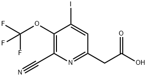 2-Cyano-4-iodo-3-(trifluoromethoxy)pyridine-6-acetic acid Structure