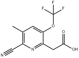 2-Cyano-3-methyl-5-(trifluoromethoxy)pyridine-6-acetic acid Structure