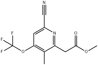 Methyl 6-cyano-3-methyl-4-(trifluoromethoxy)pyridine-2-acetate Structure