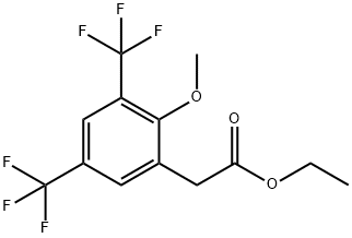 Ethyl 3,5-bis(trifluoromethyl)-2-methoxyphenylacetate Structure