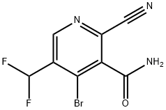 4-Bromo-2-cyano-5-(difluoromethyl)pyridine-3-carboxamide Structure