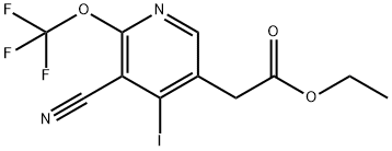 Ethyl 3-cyano-4-iodo-2-(trifluoromethoxy)pyridine-5-acetate Structure