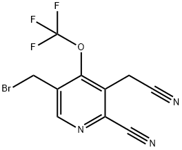 5-(Bromomethyl)-2-cyano-4-(trifluoromethoxy)pyridine-3-acetonitrile Structure