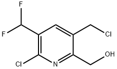 2-Chloro-5-(chloromethyl)-3-(difluoromethyl)pyridine-6-methanol Structure