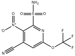 4-Cyano-3-nitro-6-(trifluoromethoxy)pyridine-2-sulfonamide Structure