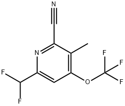 2-Cyano-6-(difluoromethyl)-3-methyl-4-(trifluoromethoxy)pyridine Structure