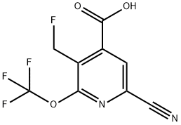 6-Cyano-3-(fluoromethyl)-2-(trifluoromethoxy)pyridine-4-carboxylic acid Structure