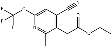 Ethyl 4-cyano-2-methyl-6-(trifluoromethoxy)pyridine-3-acetate Structure