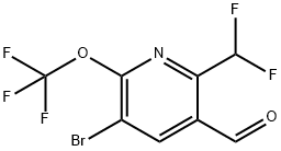 3-Bromo-6-(difluoromethyl)-2-(trifluoromethoxy)pyridine-5-carboxaldehyde Structure