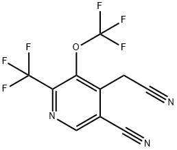 5-Cyano-3-(trifluoromethoxy)-2-(trifluoromethyl)pyridine-4-acetonitrile Structure