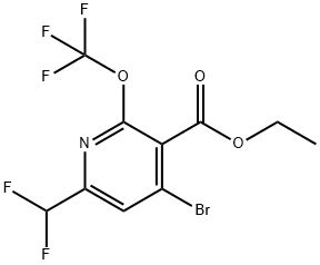 Ethyl 4-bromo-6-(difluoromethyl)-2-(trifluoromethoxy)pyridine-3-carboxylate Structure