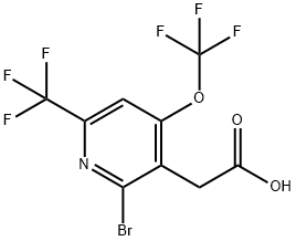 2-Bromo-4-(trifluoromethoxy)-6-(trifluoromethyl)pyridine-3-acetic acid Structure