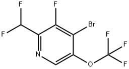 4-Bromo-2-(difluoromethyl)-3-fluoro-5-(trifluoromethoxy)pyridine Structure